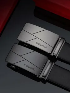 Cinturón de cuero automático WilliamPOLO para hombre, diseño de lujo elegante y formal.