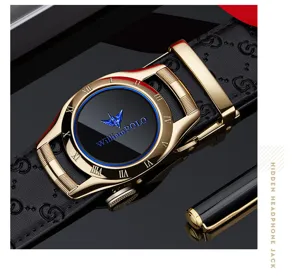WilliamPOLO Herren Luxus Leder Automatik Schnalle Gürtel stilvolle Geschäftsbekleidung