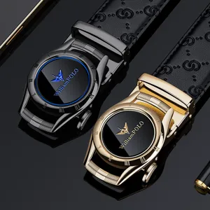 Herren Automatikschließe Ledergürtel Luxus Business Uhrenschnalle Design Monogramm