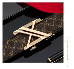 Ceinture en cuir de luxe pour homme avec boucle en alliage élégante, ceinture décontractée.