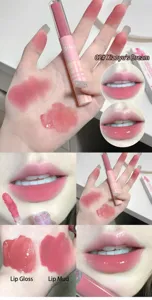 SHAQINUO σετ lip gloss διπλης όψης, ματ βελούδινο και γυαλιστερό φινίρισμα για χείλη.