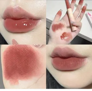 SHAQINUO διπλό lip gloss καθρέφτης ματ βελούδο κραγιόν μακιγιάζ καλλυντικά προϊόντα