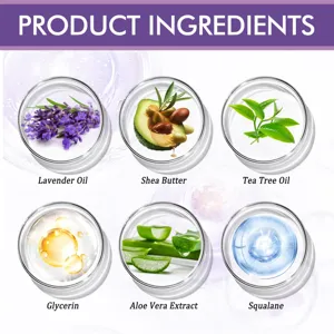 Infographie des ingredients du masque pour les pieds a la lavande de Westmonth vue principale.