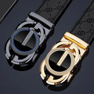 Cintura da uomo in vera pelle con fibbia automatica stile elegante per affari top