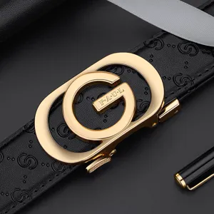 Cintura con Fibbia Automatica in Vera Pelle Casual Business da Uomo Fibbia in Metallo Fascia da Abito alla Moda