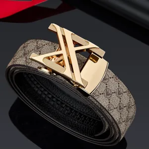 Ceinture en cuir pour homme style de luxe avec boucle métallique élégante et sangle