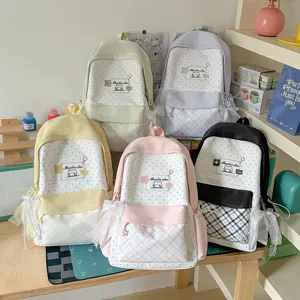 Cute polka dot backpack for school girls, sweet style casual daypack with multi colors