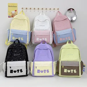 Zaino scolastico estetico carino per ragazze adolescenti, stampa stelle borsa casual colorata.