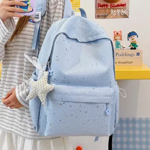 Wasserdichter Nylon Sternenhimmel Druck Schulrucksack Für Teenager Mädchen Schüler Große Kapazität Freizeit Reise Büchertasche