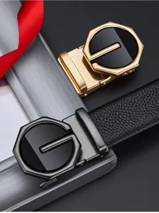 Men luxury leather belt automatic buckle business casual dress belt for men stylish design