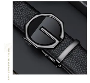 Men genuine leather automatic buckle belt business casual high quality cowhide waist belt