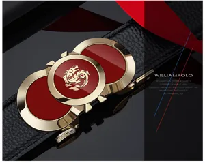 Men's leather belt automatic buckle stylish dragon embossed business casual gift belt