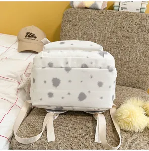 Korean style fresh printed canvas backpack for women school daily casual travel casual book bag.