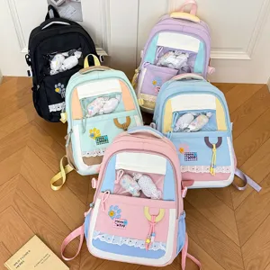 Japanese style cute ita bag large capacity pastel double shoulder backpack for school girls