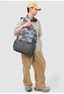 Men camouflage backpack large capacity laptop school bag for travel and daily commuting