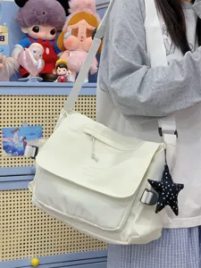 Segeltuch Umhängetasche College Stil Schultertasche Damen Süße Lässige Freizeittasche