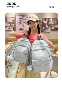 Casual travel backpack for women, large capacity light high aesthetic student school bag