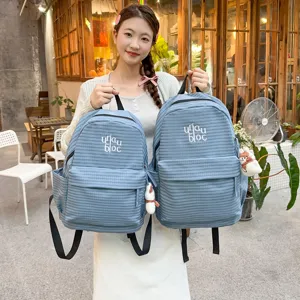 Korean style plaid backpack for women college student casual lightweight daypack daily use