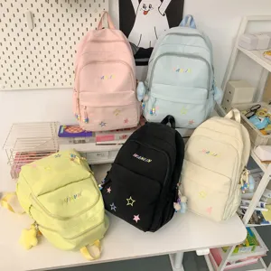 Ins style large capacity canvas backpack for women school bag daily travel casual rucksack