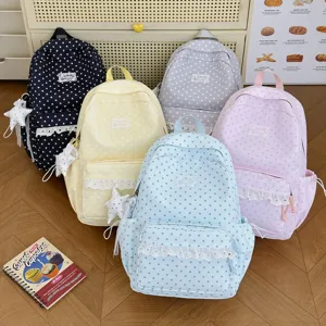 Cute star pattern school backpack casual college style bookbag for student teens