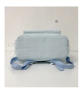 Light blue polka dot backpack for school students sweet cute daily casual bag casual daypack
