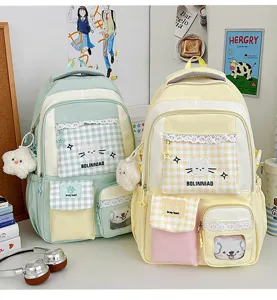 Carino zaino stile coreano per ragazze, borsa scolare per studenti, zainetto casual e leggero.