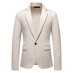 Giacca da abito blazer monopetto da uomo con motivo scuro lucido per festa di scena