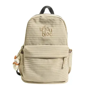 Korean style plaid casual backpack for women daily school book bag with cute pendant