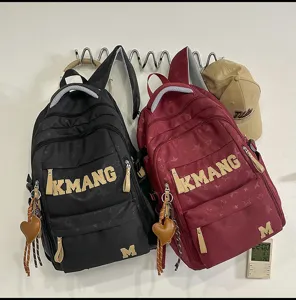 Vintage large letter student backpack casual travel daypack unisex large capacity