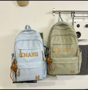 Casual student backpack with large letter design, large capacity and stylish look for daily travel.