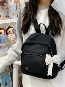 Mini black backpack for women casual daily wear cute style compact travel daypack