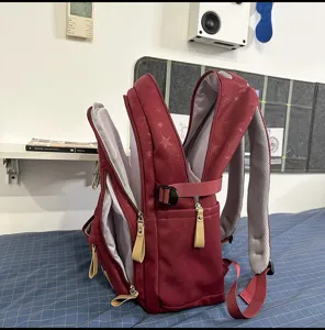 Large capacity school backpack casual travel daypack stylish student bookbag red
