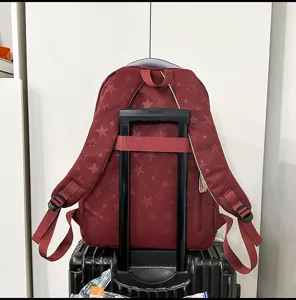 Vintage star pattern casual backpack large capacity student school bag travel daypack for men women