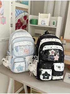 Japanese cute star backpack large capacity school bag for girls student casual daypack