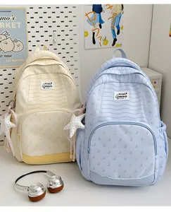 Zaino per studenti di grande capacità carino borsa da viaggio casual con stampa a farfalla