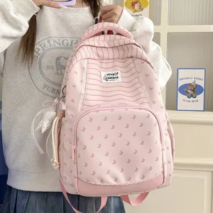 Zaino Scolastico in Nylon Leggero di Grande Capacidad Impermeabile Borsa da Viaggio Casual per Studenti