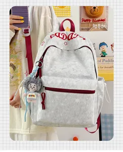Casual printed backpack for women students lightweight daily commute school book bag