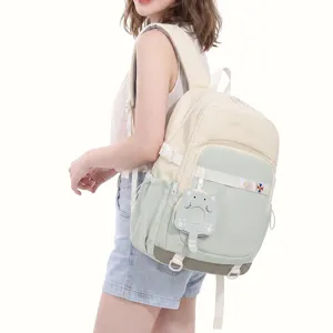 Sac à Dos d'École en Nylon Imperméable Casual pour Filles Adolescentes Étudiants Grande Capacité Bookbag