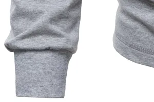 Grey long sleeve cotton t-shirt cuff detail, comfortable stretch fabric and ribbed hem.