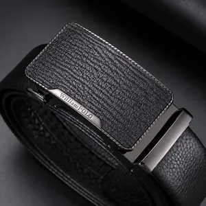 Hommes Véritable Cuir Affaires Boucle Automatique Ceinture Haute Qualité Cuir De Vachette Métal Cliquet Sangle De Taille Mode Casual Robe Ceinture