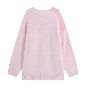 Damen Casual Langarm Strickpullover Und Midi Rock Set Elegant Floral Rundhals Pullover Top Hohe Taille A-Linie Rock Anzug