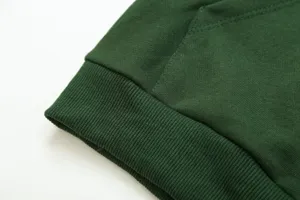 Dark green hoodie detail view, premium fabric texture, casual women's fashion apparel new.