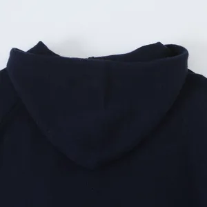 Cardigan con cappuccio blu marino tinta unita da donna top casual stile nuova moda