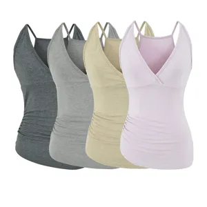 Damen schmal geschnittenes Tanktop Mehrfarben Detailansicht, bequeme Unterwäsche Oberteil.