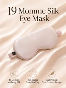 19 Momme Pure Silk Sleep Eye Mask Soft Breathable Comfortable Light Blocking Travel Nap Sleep