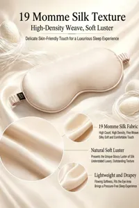 19 Momme silk sleep mask with high-density weave, smooth texture, and elegant natural luster.