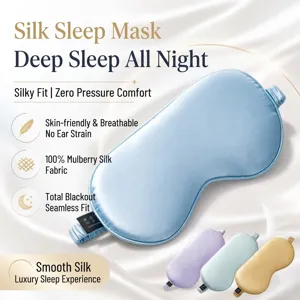 Pure Silk Sleep Eye Mask Light Blocking Breathable Eye Cover For Travel Home Sleeping Nap Unisex Minimalist Solid Color Night Eyemask