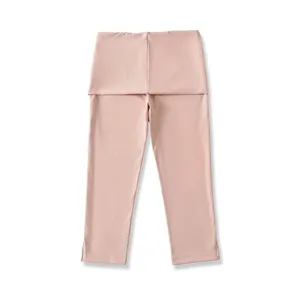 Roze hoge taille omslag capri yogabroek strak elastisch split zoom fitness hardlopen