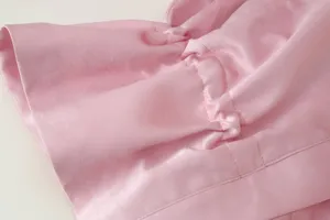 Rosa Satin Jacken Ärmel Detail mit gerafftem Design für elegante Damenbekleidung