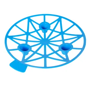 Blue plastic melon fruit support tray detail, agricultural anti-rot garden grid shelf part